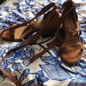 Strappy brown sandals